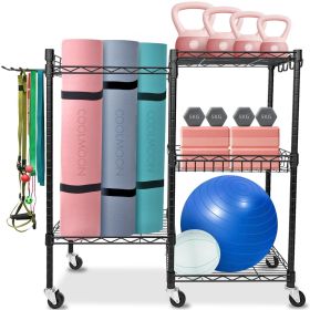 Home Gym Storage Rack, Yoga Mat Storage Rack, Gym Equipment Storage for Yoga Mats, Foam Roller, Dumbbells, Kettlebells and Resistance Bands Home Gym Storage Rack, Yoga Mat Storage Rack, Gym Equipment Storage for Yoga Mats, Foam Roller, Dumbbells, Kettlebells and Resistance Bands